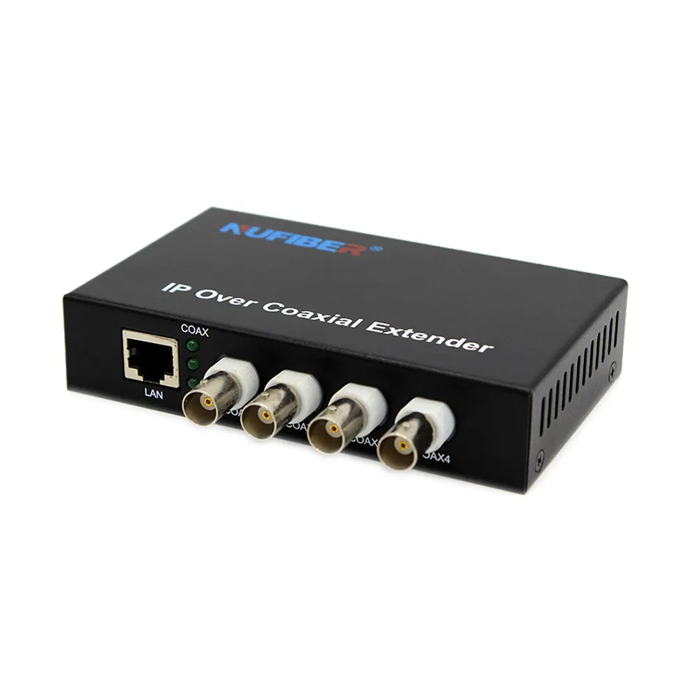 10/100M IP Extender Coax to UTP Converter 4*BNC to 1*UTP Port EOC Switch Hub