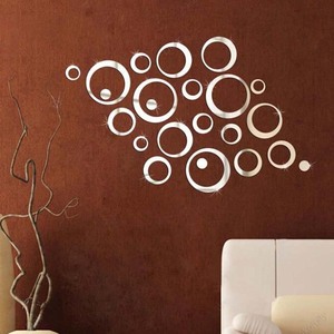 24 pz/set acrilico superficie a specchio pois cerchio adesivo da parete decorazioni per la casa soggiorno camera da letto decorazione Poster rotondo arte murale - Product Image 2