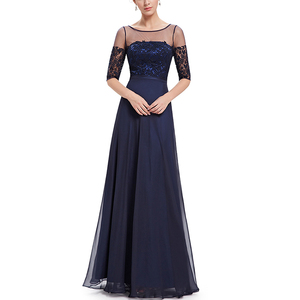 Elegant Lace Half Sleeve Wholesale <strong>Girls</strong> Backless <strong>Maxi</strong> Evening <strong>Dress</strong> - Product Image 5