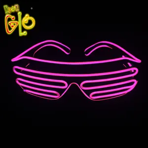 China Factory Sound Activated EL Glowing Shutter Party Glasses