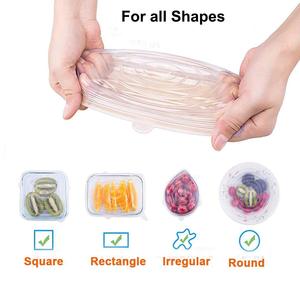 Couvre-aliments en <span class=keywords><strong>silicone</strong></span> extensible multifonctionnel anti-fuite, réutilisable, 6 <span class=keywords><strong>couvercles</strong></span> <span class=keywords><strong>extensibles</strong></span> en <span class=keywords><strong>silicone</strong></span> - Product Image 5