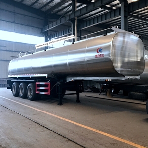 30T Stainless Steel <strong>Food</strong> <strong>Grade</strong> <strong>Tanker</strong> 3 Axles Milk Tank Trailer for Sale - Product Image 1