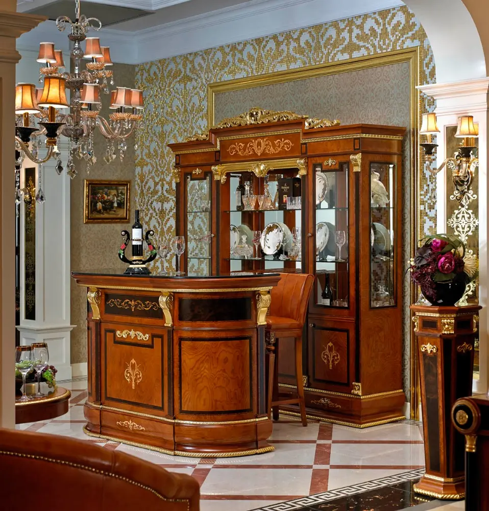 YB38 мебель для дома в стиле барокко во французском стиле/Европейский классический мини-бар/Деревянный шкафчик ручной работы, барный стол и стул