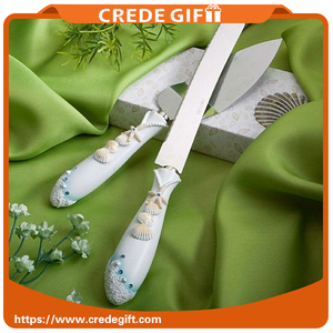Venta caliente Sakura Diseño de <span class=keywords><strong>Mango</strong></span> De Resina <span class=keywords><strong>azul</strong></span> de La Boda Knift torta y el Servidor Set regalos del aniversario de boda - Product Image 2
