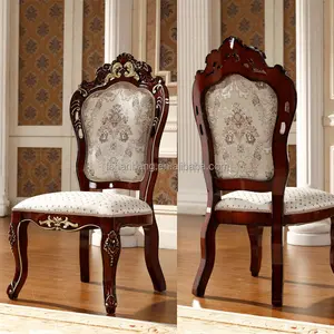 White Purple Blue Beige Customized Stripe Fabric Velvet Real PU Leather Seat Antique Wooden Carving Reproduction Dining Chair