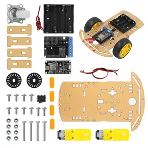 Kit de Chasis de coche Robot inteligente, codificador de velocidad, caja de batería 2WD con ESP-12