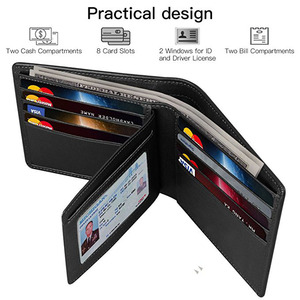 Mens Cartera de cuero ztotop Delgado bifold RFID bloqueo cartera con 2 ID window Card <span class=keywords><strong>Walet</strong></span> Billetero - Product Image 3