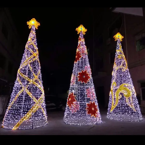 חיצוני הוביל עץ חג המולד מסחרי רחוב קישוטים