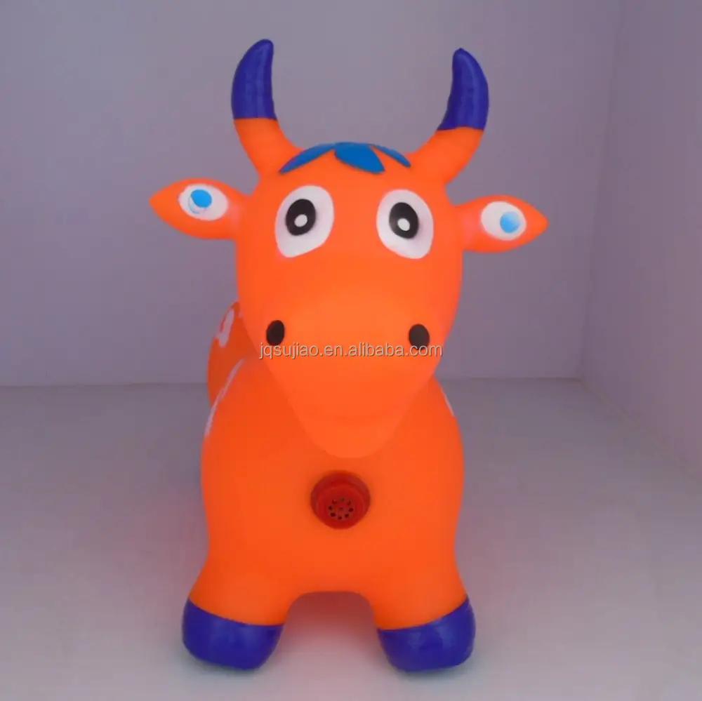 ขายส่งสีสัน PVC Inflatable Toy สัตว์และ Bouncing กระโดดสัตว์ Bull สำหรับเด็ก
