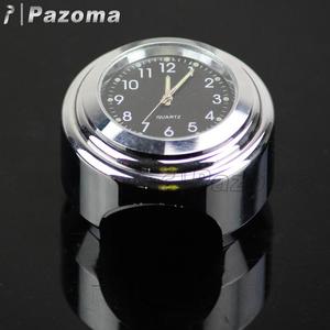 Montre d'horloge de <span class=keywords><strong>moto</strong></span> en métal chromé pour Cafe Racer Bobber Chopper Cruiser Sportster avec guidon 1" - Product Image 1