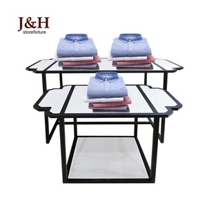 Clothing Store Fixture High-end Metal Grid Clothes Retail <strong>Table</strong> Garment Display <strong>Nesting</strong> <strong>Table</strong> - Product Image 1