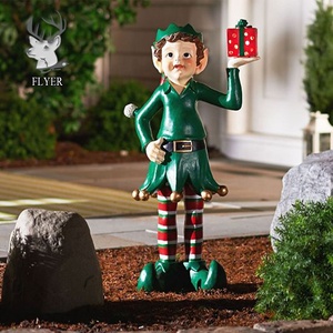 Statue Elves en fibre de verre, grande taille, décor de vacances, cadeau artistique, noël, dessin animé, à vendre - Product Image 3
