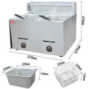 Fábrica Al Por Mayor Tipo De Gas Freidora Comercial/Doble Pan Freidoras en Venta - Product Image 5
