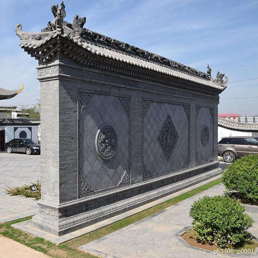 Estilo chinês pátio escultura tijolo painéis edifícios antigos tela parede decoração curvado tijolo