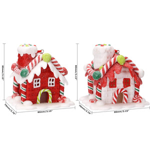 Breloques suspendues, ornement d'arbre de noël, maison en résine, pain porte-bonheur - Product Image 1