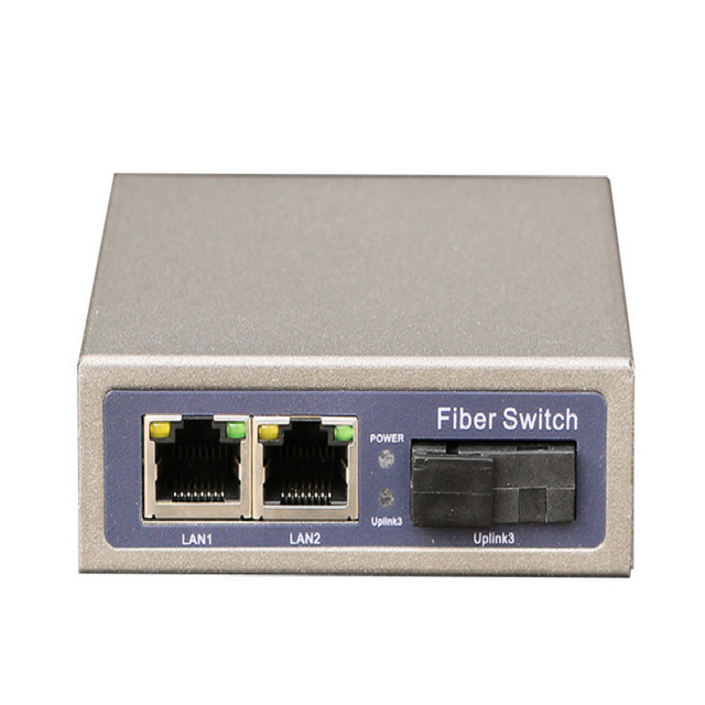 550m 2km 10km 20km 25km Optical Fibre 2 Port Gigabit Fiber Optic Network Switch