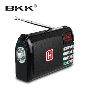Portatile BKK MP3 Giocatore di Musica di FM Radio Speaker con LED Torcia Elettrica (B820S)