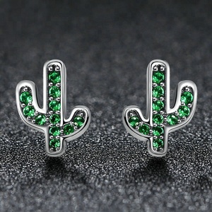 <span class=keywords><strong>Orecchini</strong></span> di <span class=keywords><strong>cactus</strong></span> industriali popolari in argento Sterling 925 personalizzati per ragazze carine - Product Image 3