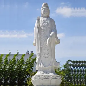 Grote Marmeren Boeddha Sculptuur Steen Godin Van Genade Guan Yin Standbeeld