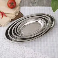 Food Grade Stainless Steel Metal Serving Tray, Oval Tray