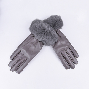 Hecho de alta calidad de cuero de las señoras de seguridad, guantes invierno, guantes invierno Overlock con <span class=keywords><strong>peludo</strong></span> - Product Image 1