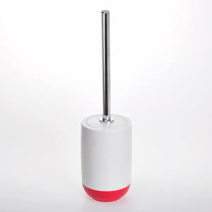 Porte-brosse de toilette moderne 2 tons blanc et rouge populaire - Product Image 1