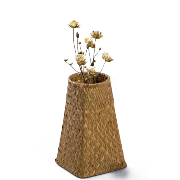 El yapımı dokuma çiçek vazo yapay çiçek vazo dekorasyon için