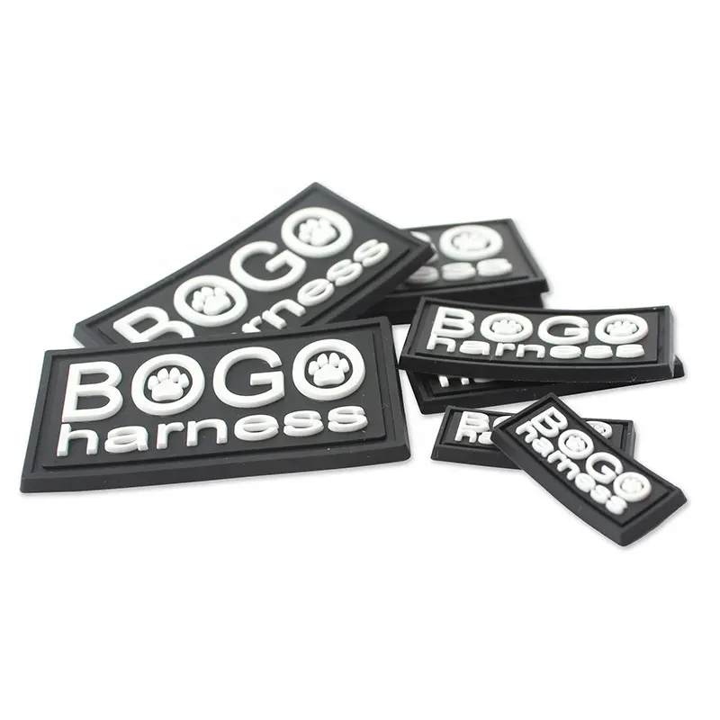 Sew On Embossed Badges Custom Private Name 3D Logo Garment Soft PVC Rubber Patches Labels for Clothing