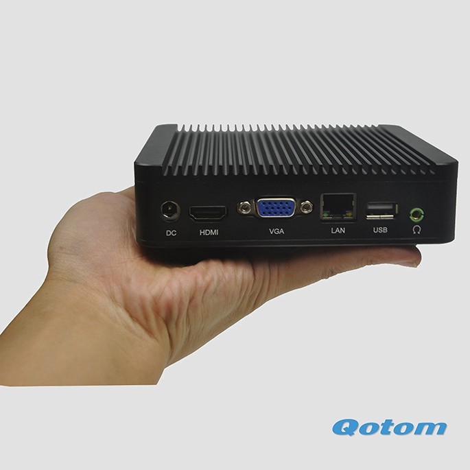 Intel client léger sans ventilateur Mini PC ultra petit PC qotom-q100n, Peut fonctionner comme un ordinateur autonome