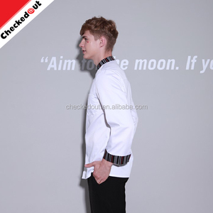 De haute qualité à manches longues blanc poche unique chef uniforme mode vêtements de <span class=keywords><strong>cuisine</strong></span> de <span class=keywords><strong>cuisine</strong></span> - Product Image 2