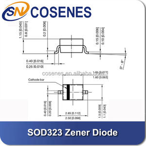 300MW D7 <span class=keywords><strong>6.8V</strong></span> <span class=keywords><strong>Zener</strong></span> <span class=keywords><strong>Diode</strong></span> SOD323 BZX384-C6V8 - Product Image 3