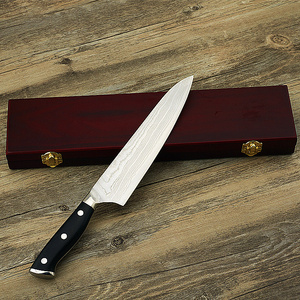 67 capas de acero de Damasco cuchillo de Chef con caja de madera - Product Image 1