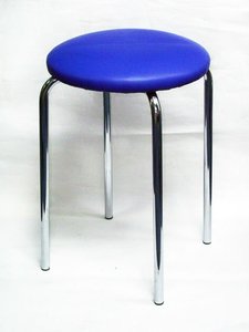 Taburete de paso de metal plegable redondo con asiento blanco - Product Image 3