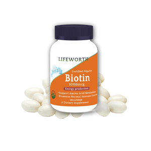 Lifeworth biotina (vitamina h) capsula softgel per unghie e pelle dei capelli