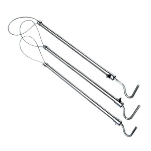 Poignée en acier inoxydable à verrouillage automatique, accessoire pour animaux domestiques, canne à rail de cochon, attrape-peau