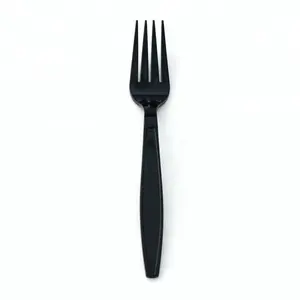 The Cutlery With Classic Black Color For Salad Disposable Plastic Fork