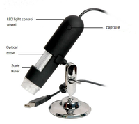Microscope numérique portable à 8 LED, 3MP, USB 2.0/3.0, zoom vidéo, logiciel MicroCapture, grossissement 500X, mesure de précision 0,1 mm