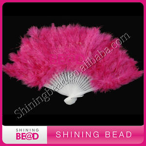 Заводская оптовая цена, Лидер продаж, разноцветный фанат из перьев страуса для танцев - Product Image 5