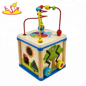 Gros éducatifs 5 dans 1 en bois jardin activité <span class=keywords><strong>cube</strong></span> pour bébé W11B201 - Product Image 1