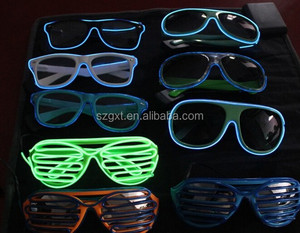 Light Up Neon LED gafas, sonido activado <span class=keywords><strong>el</strong></span> alambre de neón gafas azul verde púrpura cian - Product Image 2