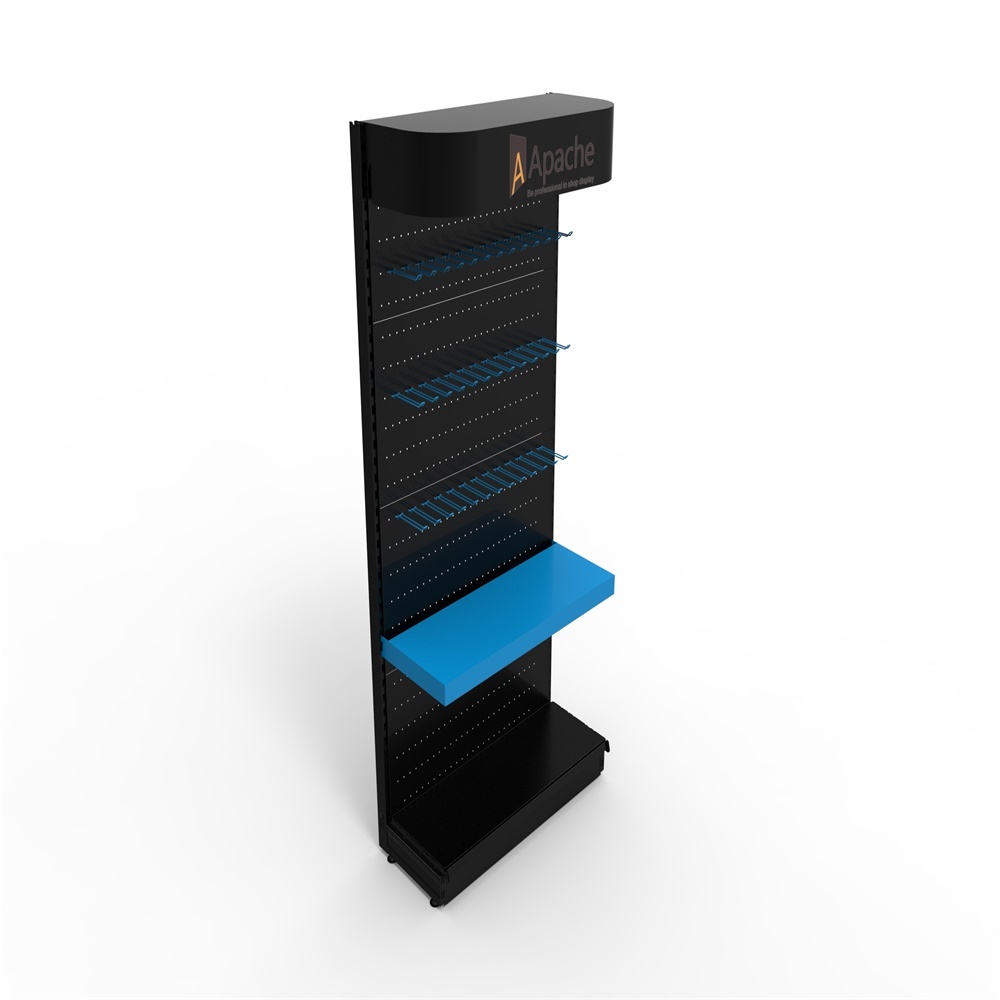 Customized logo Pegboard Tools Display Stand with Led Lighting Header for Hardware Store — view 4