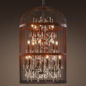 Lampadario a Gabbia per Ristorante, Illuminazione <span class=keywords><strong>Vintage</strong></span> in Cristallo, Lampadari Cozee, Lampada a Sospensione per Hotel, <span class=keywords><strong>Plafoniera</strong></span> CZ2510/4 - Product Image 6