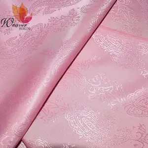fashion pink polyester jacquard woven fabric soft bed linen jacquard fabric