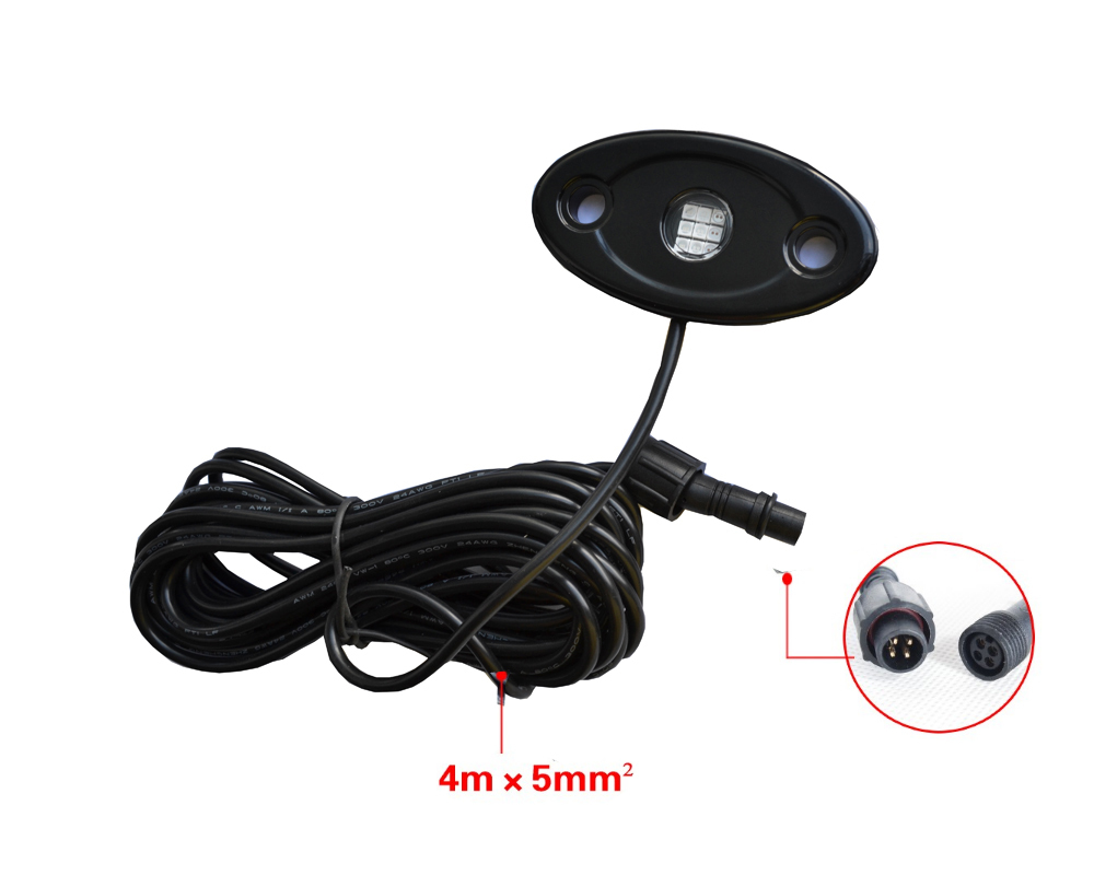 RGB impermeable offroad inalámbrico buletooth música cotrol roca llevó kit de luz