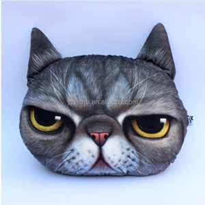 3D peluche chat <span class=keywords><strong>tigre</strong></span> léopard tête coussin en forme d'oreiller pour canapé chaise coussin animal - Product Image 6