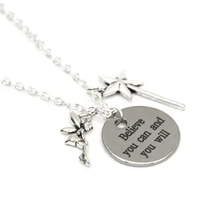 Believe and Achieve Necklace: Embrace the Enchanting Power of Fairy and Magic with a Charming Wand Pendant Necklace