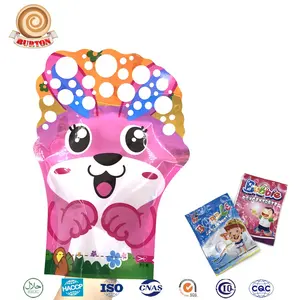 Cartoon outdoor summer toy hand bubble water toy with liquid bubble water bag set for children
