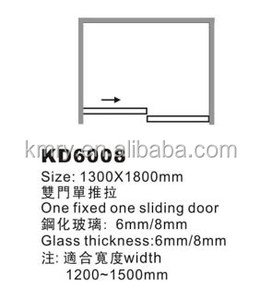 Puerta de Ducha Corredera Doble con Marco de Aluminio Moderno KMRY, Vidrio Templado, Garantía de 3 Años, Personalizable <span class=keywords><strong>para</strong></span> <span class=keywords><strong>Baños</strong></span> de Hoteles <span class=keywords><strong>Pequeños</strong></span> - Product Image 3