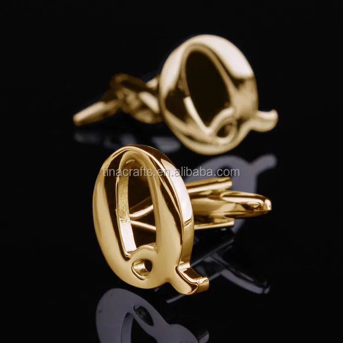 A-Z 26 copper letters Gold color Q letter cufflinks
