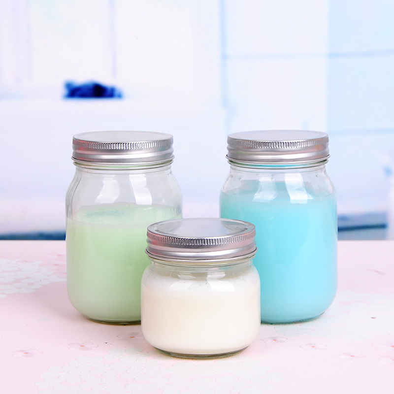 150ml~750ml Clear glass bottle glass jar with tin lid/glass beverage jar.